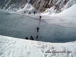 Western Cwm crevasse climb