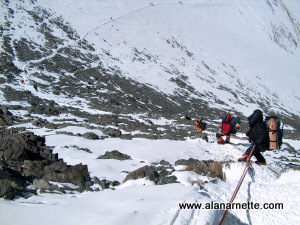 Downclimbing the Geneva Spur