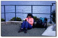 Waiting for the boatride on Ta Anau Lake to the trailhead (59kb)